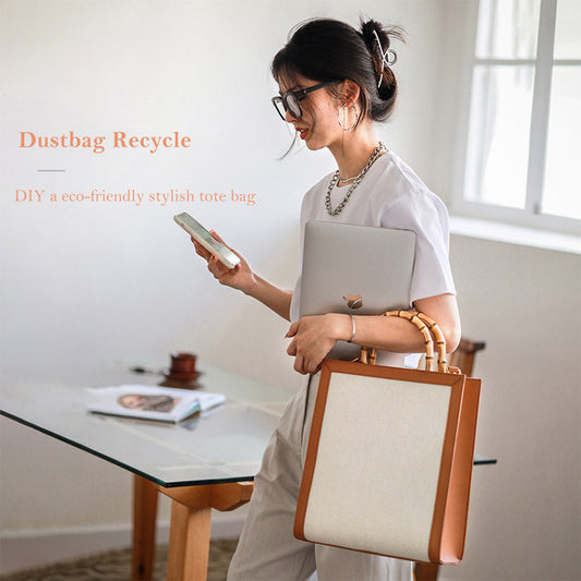 CUCUBIRD Leather Dustbag Recycle Bamboo Handles Bag DIY Kit ?