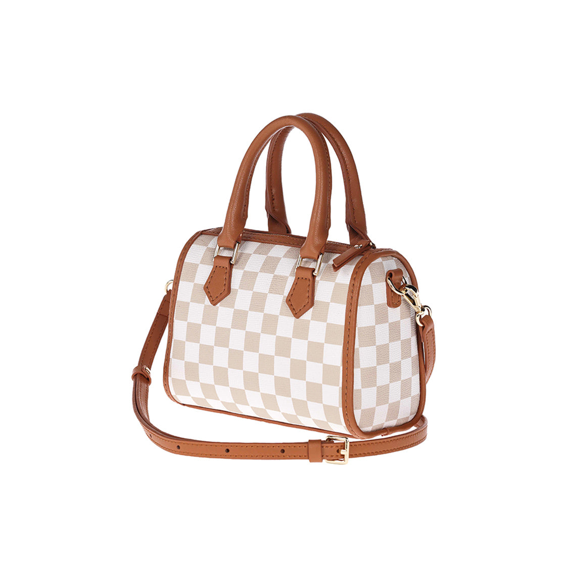 CUCUBIRD Leather Checker Boston Crossbody Bag DIY Kit Beige?