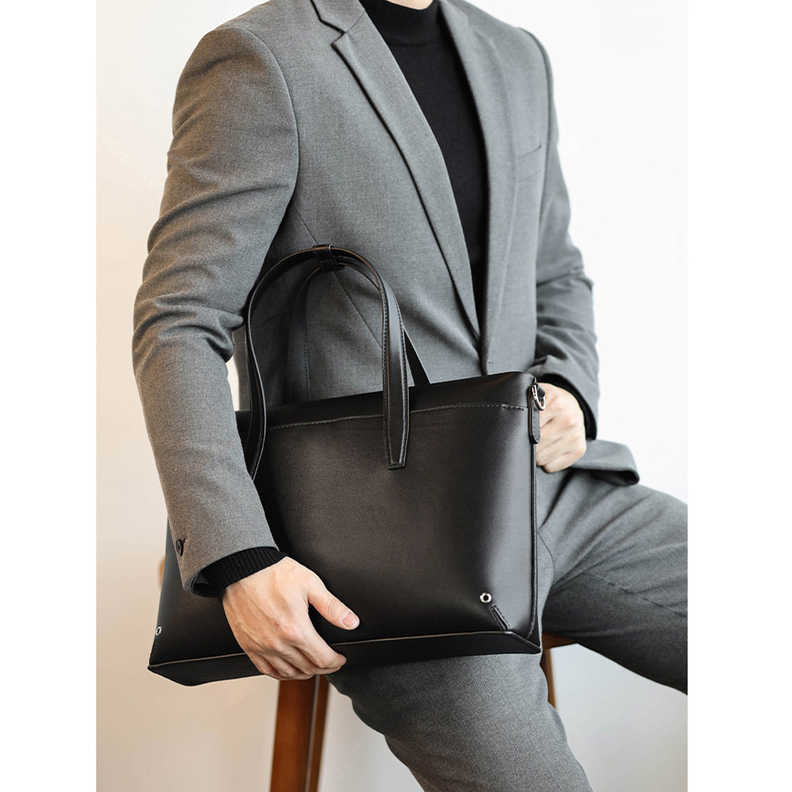 CUCUBIRD Leather Briefcase Laptop Bag DIY Kit Black?