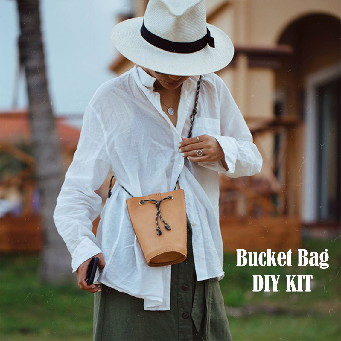 CUCUBIRD Full Grain Leather Bucket Bag DIY Kit ?