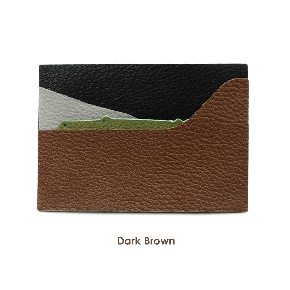 CUCUBIRD Top Grain Leather Alligator Card Holder DIY Kit Goat-leather-Dark-Brown?