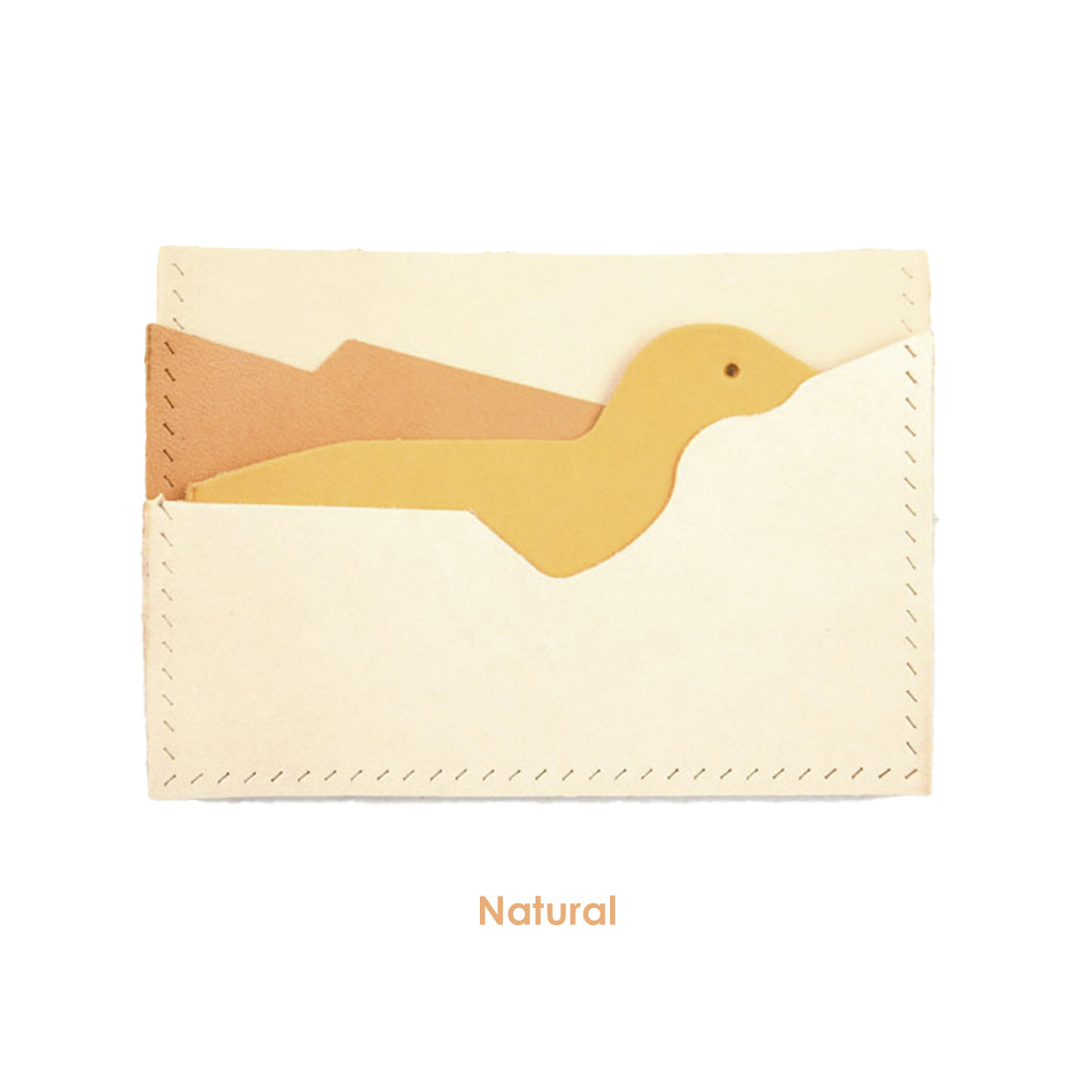 CUCUBIRD Top Grain Leather Dinosaur Card Holder DIY Kit Cowhide-Natural?