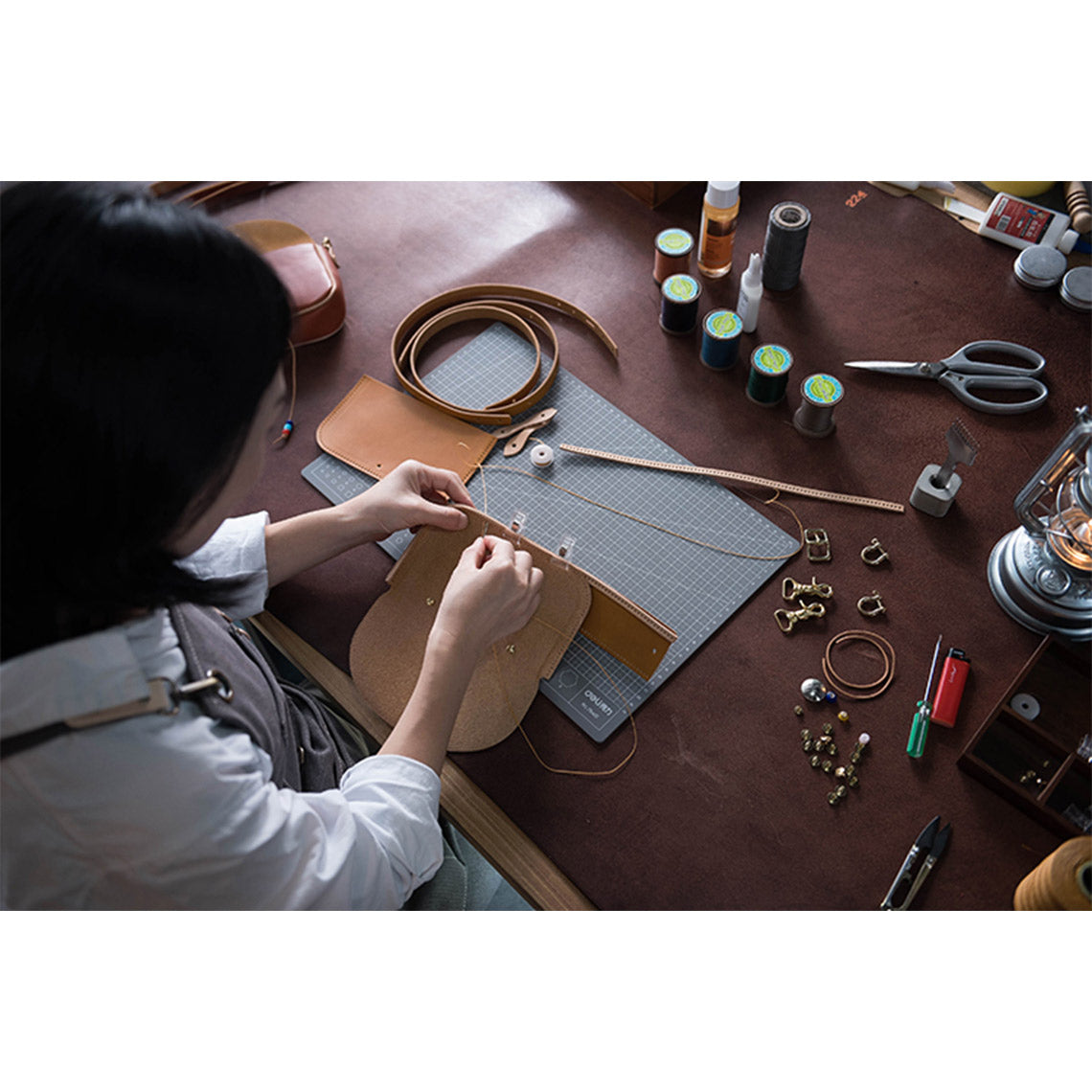 CUCUBIRD Full Grain Leather Vintage Crossbody Bag DIY Kit ?
