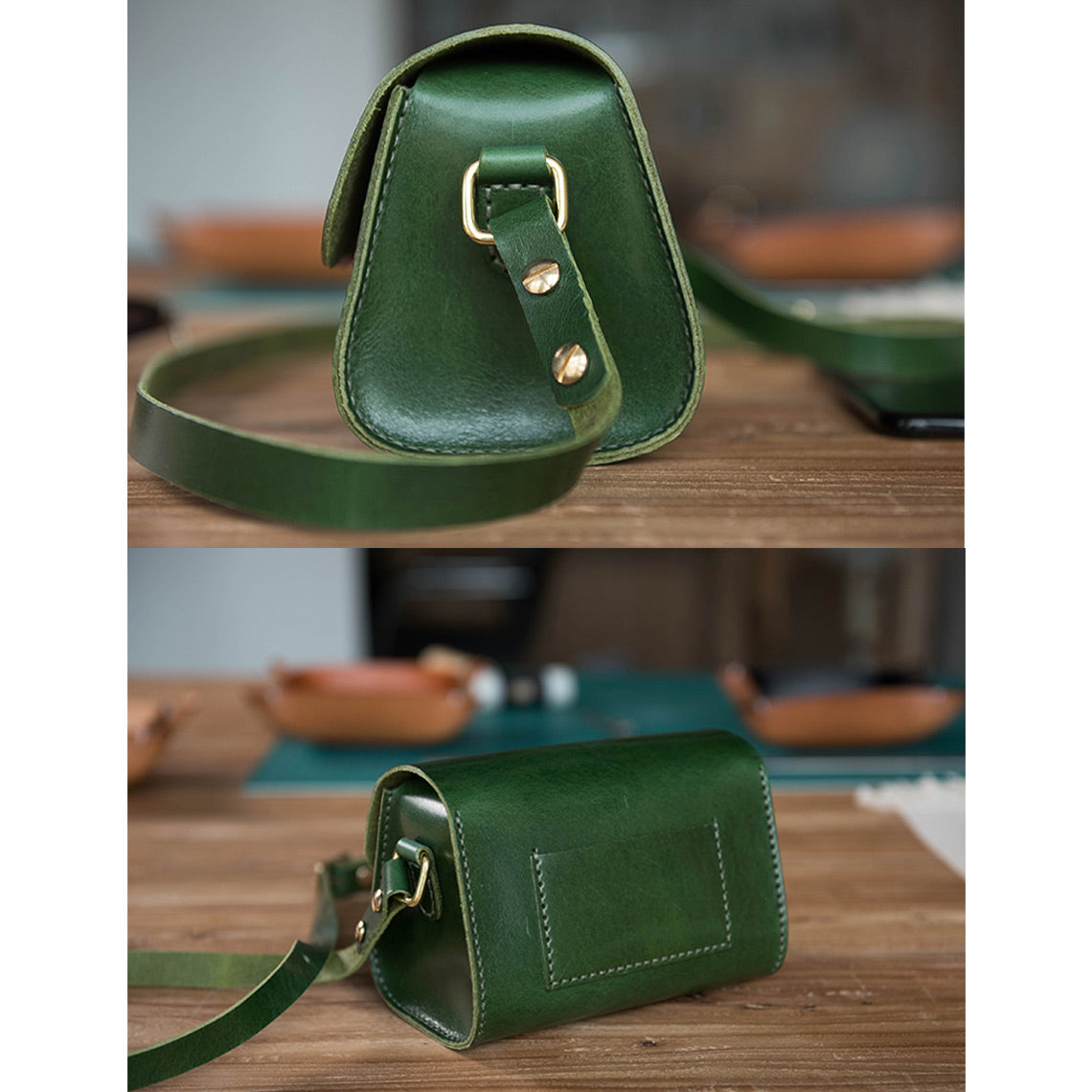 CUCUBIRD Full Grain Leather Women Round Satchel Bag DIY Kit ?