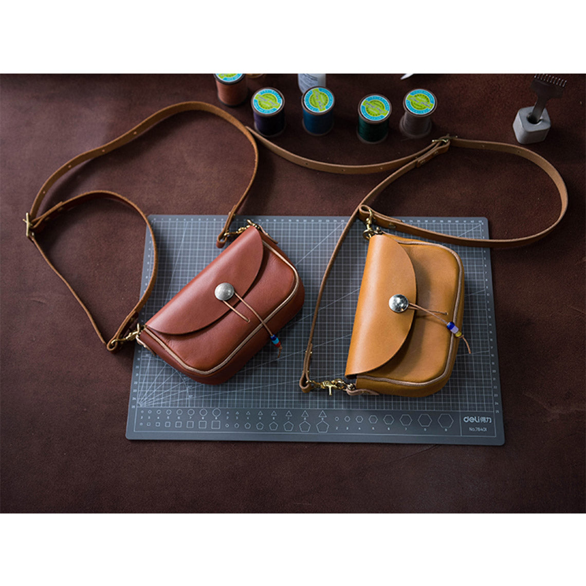 CUCUBIRD Full Grain Leather Vintage Crossbody Bag DIY Kit ?