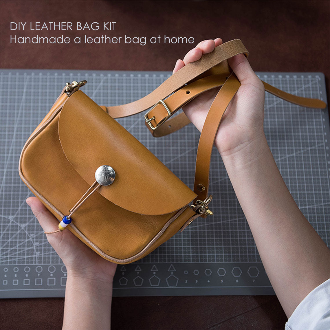 CUCUBIRD Full Grain Leather Vintage Crossbody Bag DIY Kit ?