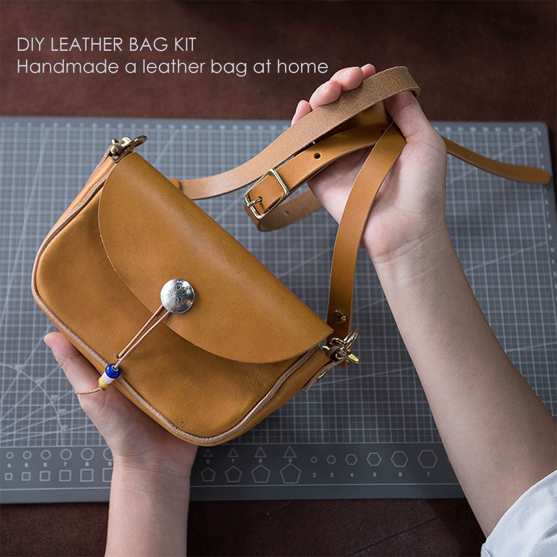 Full Grain Leather Vintage Crossbody Bag DIY Kit