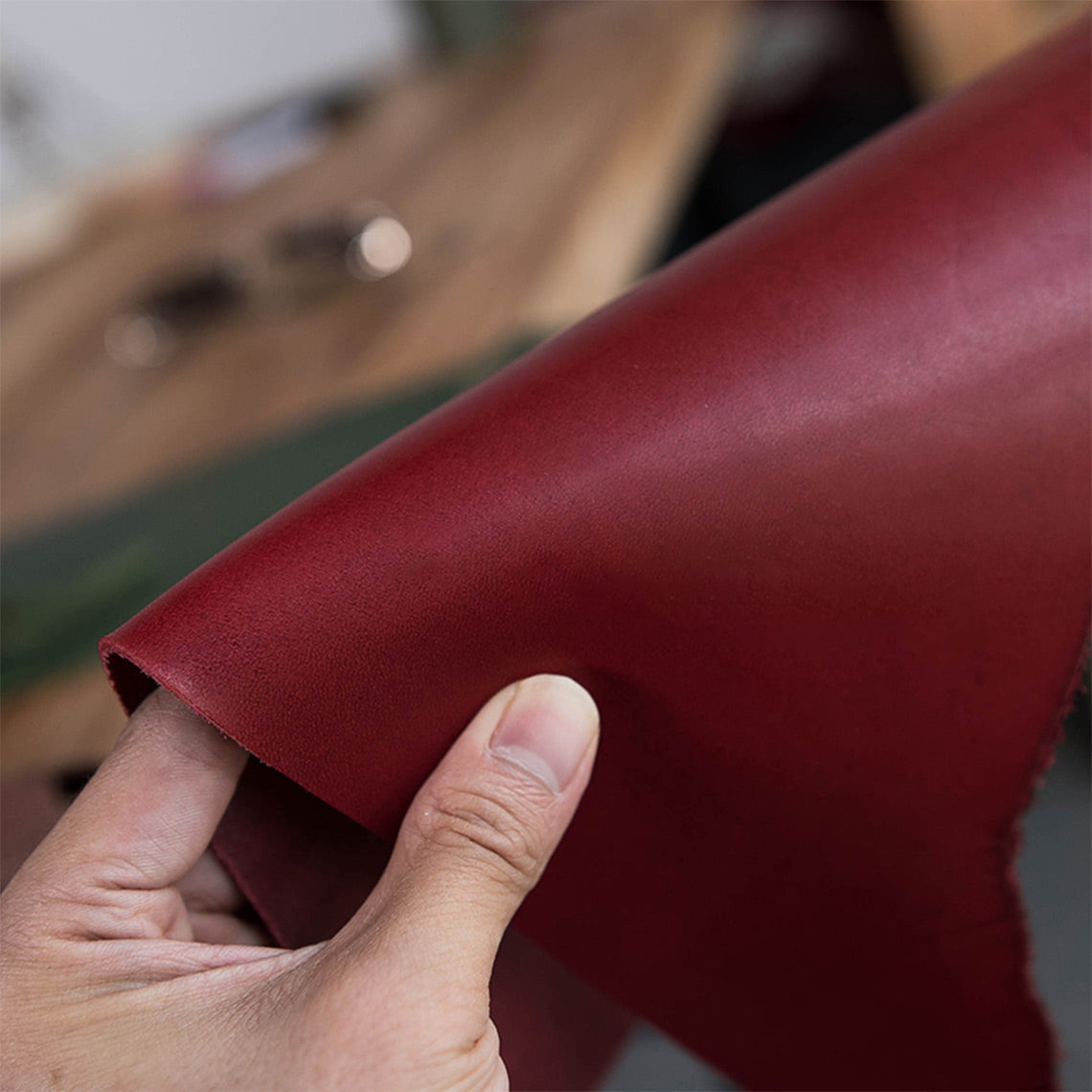 CUCUBIRD Full Grain Leather Women Round Satchel Bag DIY Kit Red?