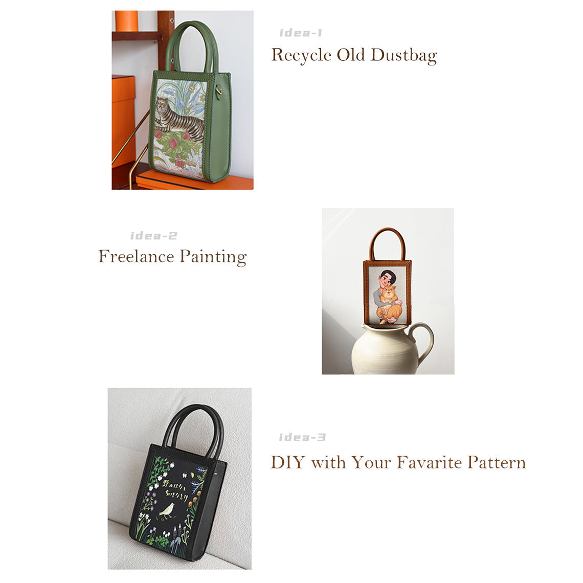 CUCUBIRD Leather Recycle Dustbag Handbag DIY Kit ?