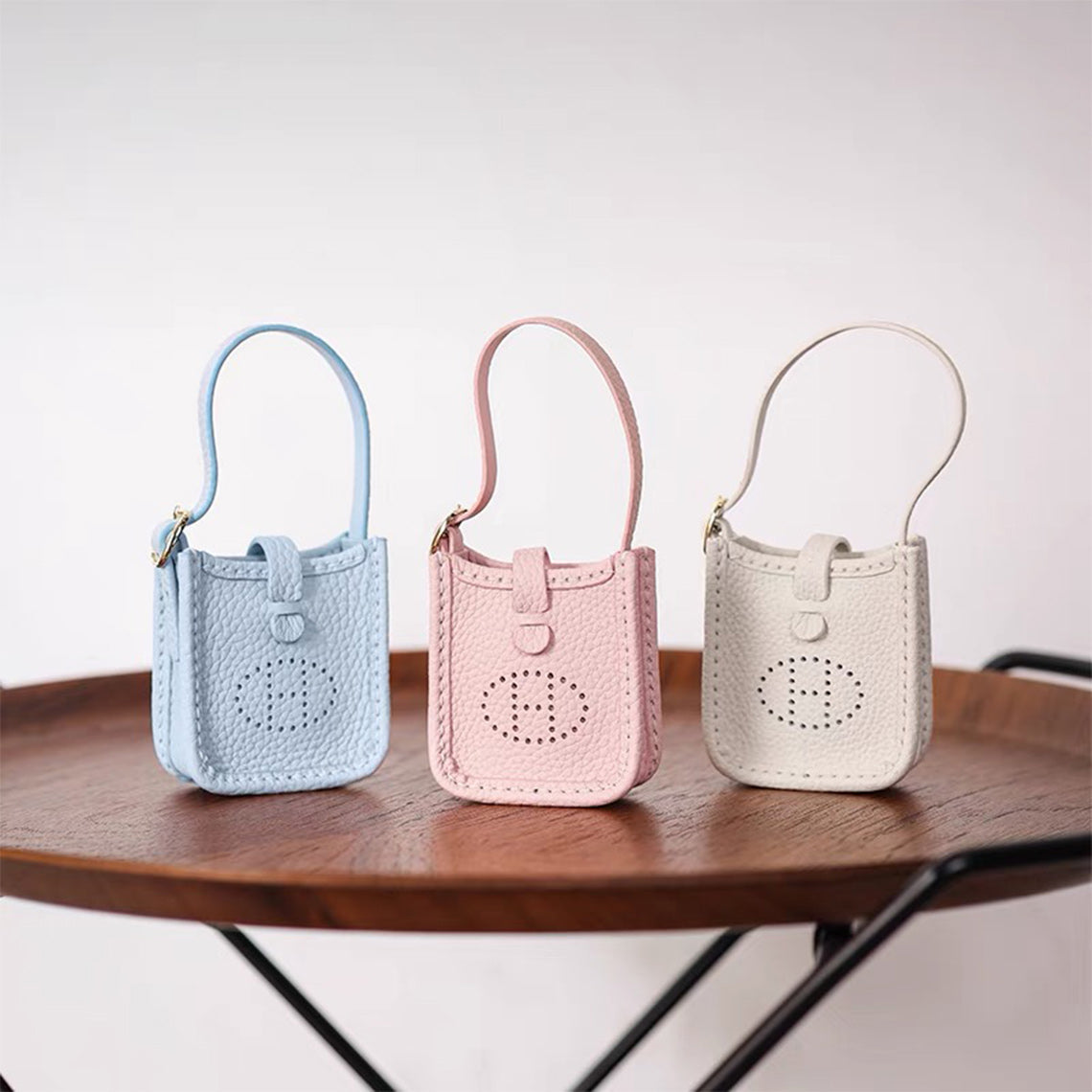 CUCUBIRD Top Grain Leather Mini Pouch Bag Charm DIY Kit Pink?