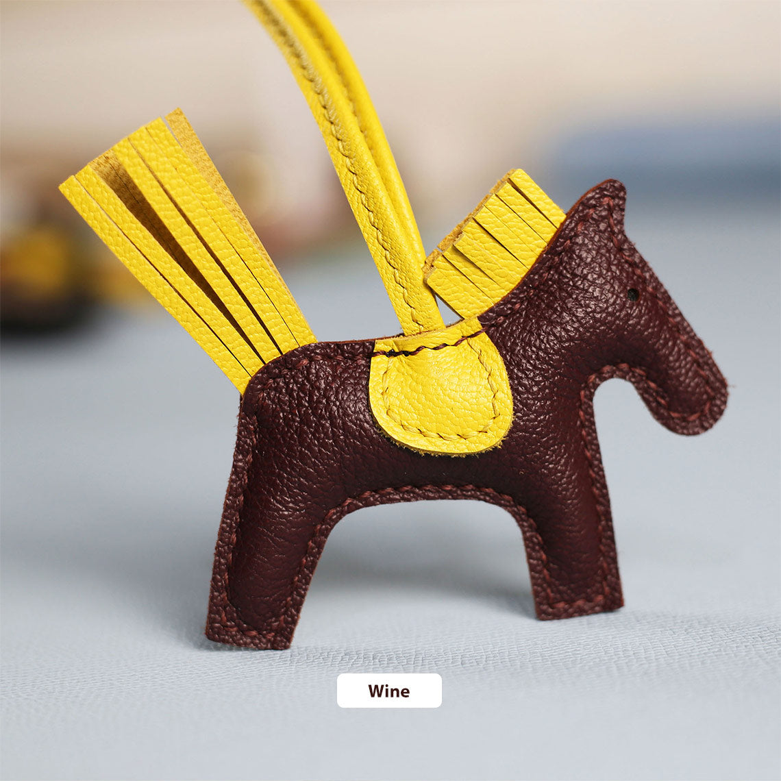 CUCUBIRD Sheep Leather Horse Bag Charm DIY Kit Wine?