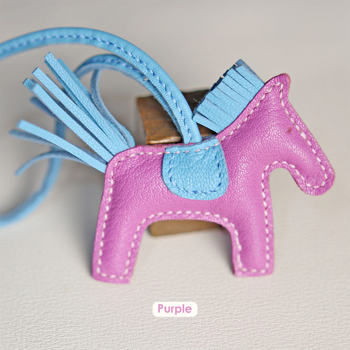 CUCUBIRD Sheep Leather Horse Bag Charm DIY Kit Purple?
