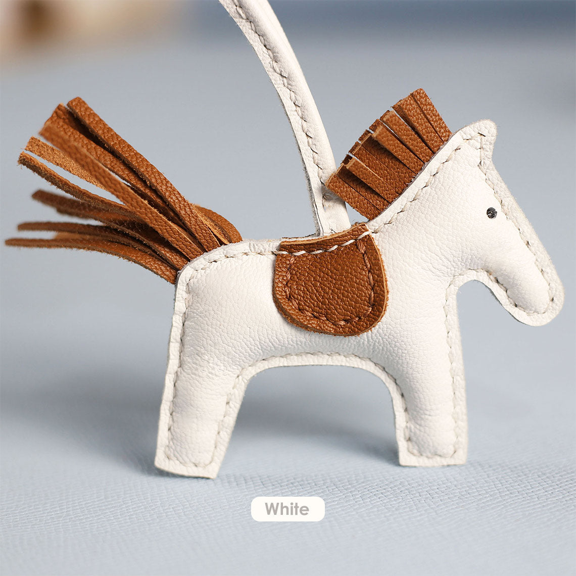 CUCUBIRD Sheep Leather Horse Bag Charm DIY Kit White?