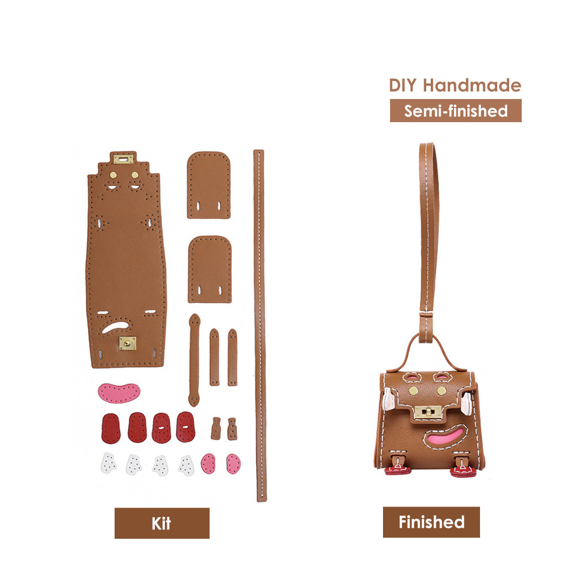 CUCUBIRD Leather Kelly Doll Bag Charm DIY Kit ?