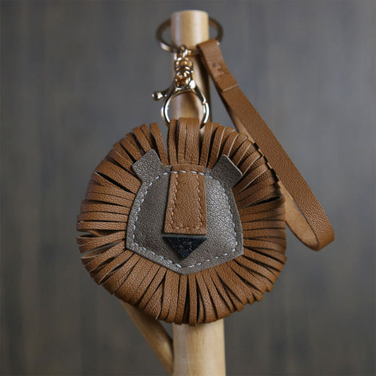 CUCUBIRD Sheep Leather Leo Lion Keychain DIY Kit ?