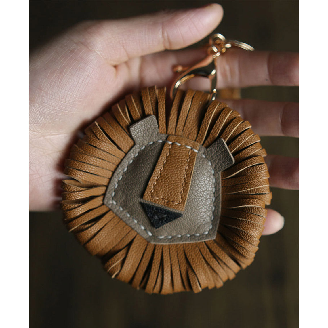 CUCUBIRD Sheep Leather Leo Lion Keychain DIY Kit ?