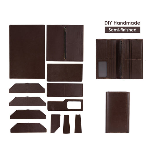 Full Grain Leather Long Bifold Wallet DIY Kit