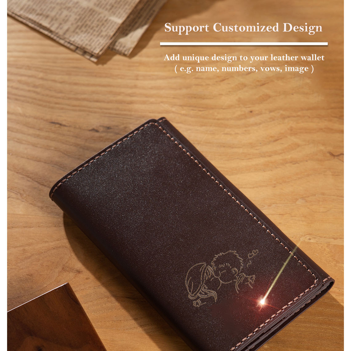 CUCUBIRD Full Grain Leather Long Bifold Wallet DIY Kit ?