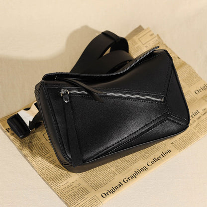 Leather Men Puzzle Crossbody Shoulder Bag DIY Kit