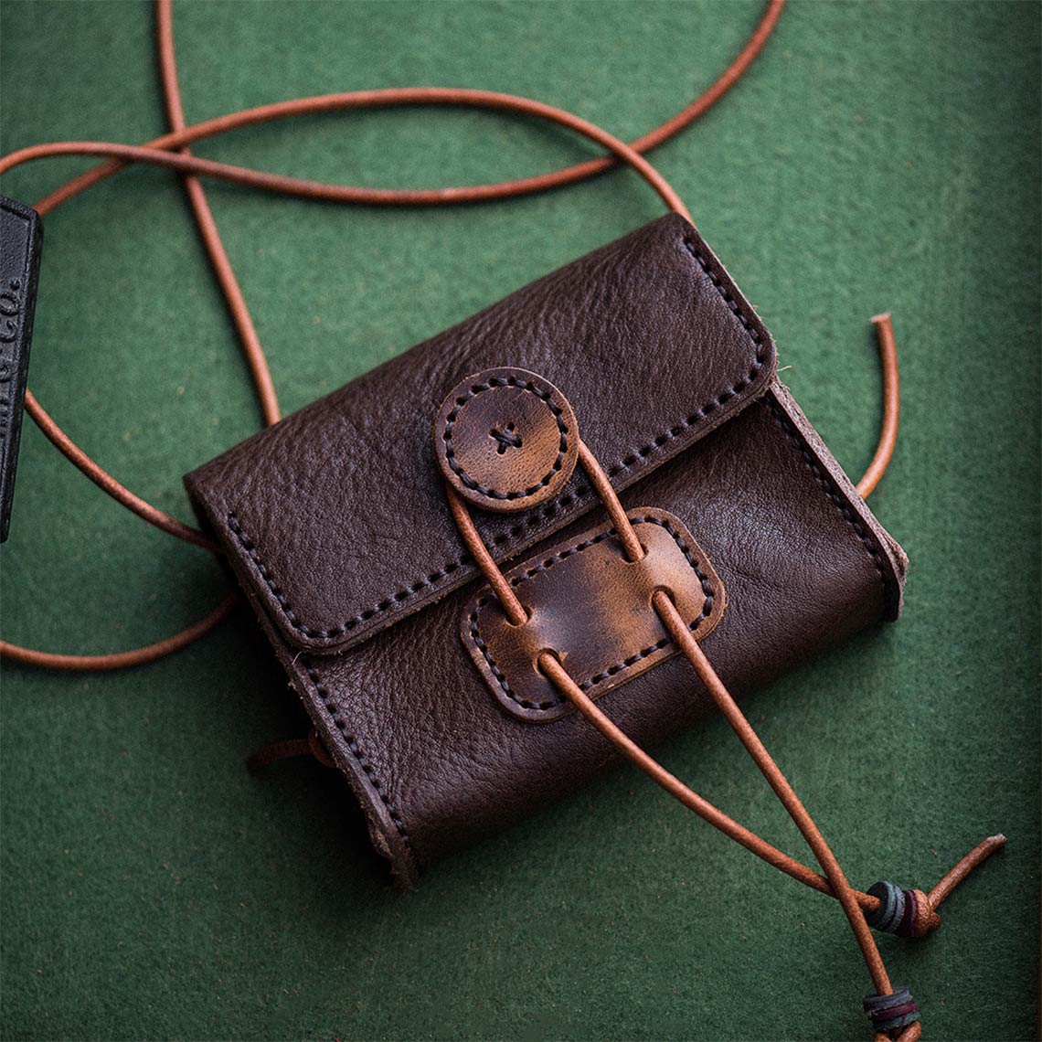 CUCUBIRD Full Grain Leather Mini Square Bag DIY Kit Heritage-Brown?