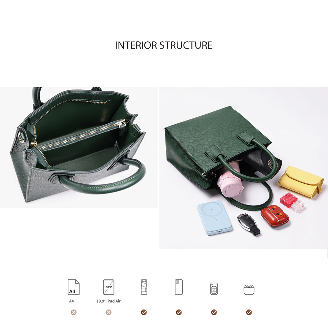 Top Grain Leather Mini Tote Handbag DIY Kit