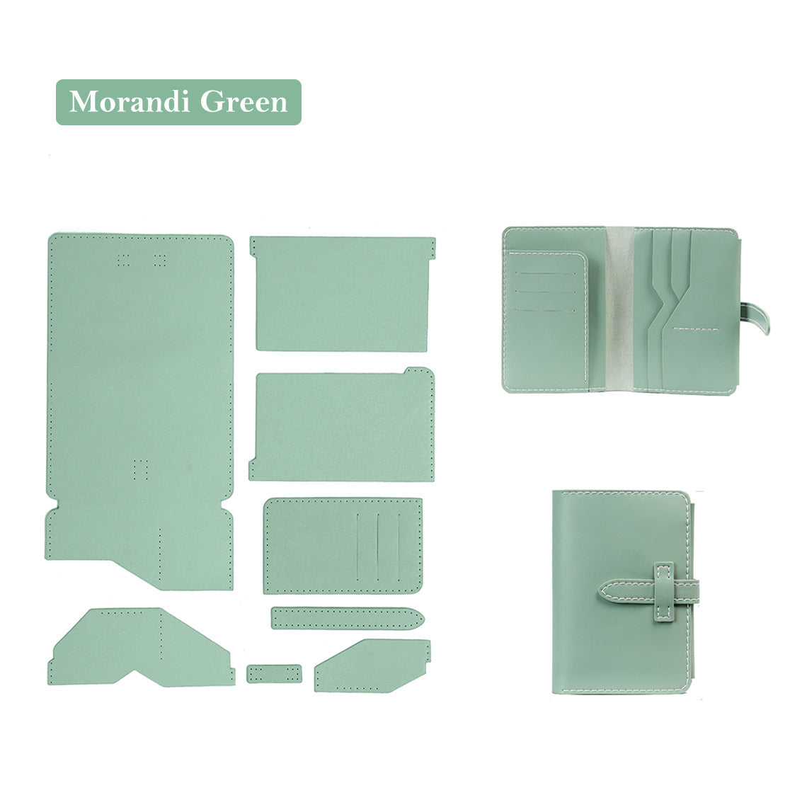 CUCUBIRD Leather Passport Wallet DIY Kit Green?
