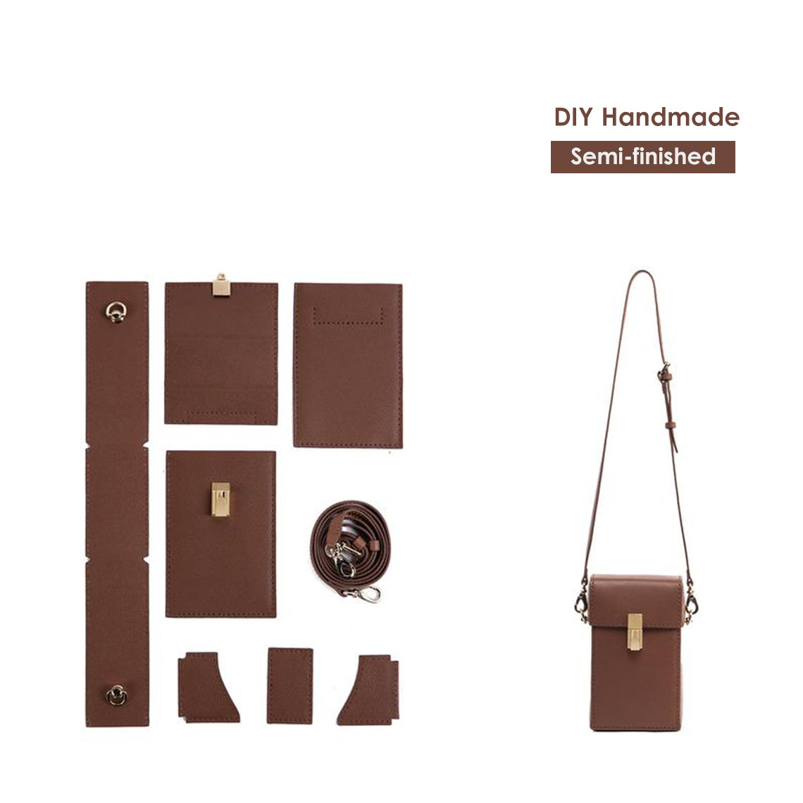 CUCUBIRD Leather Phone Bag DIY Kit Brown?