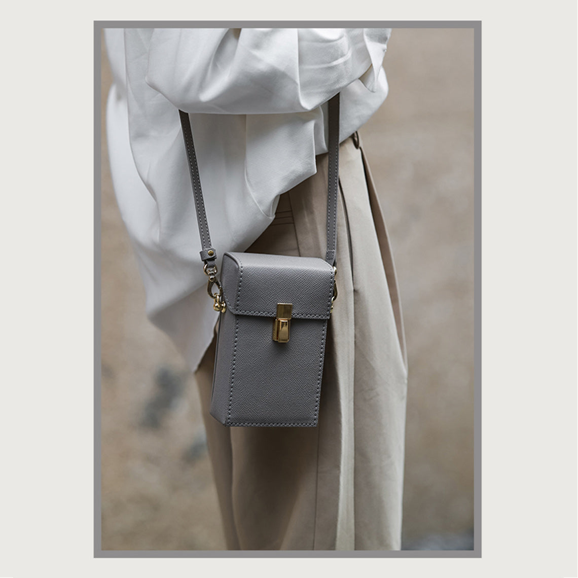 CUCUBIRD Leather Phone Bag DIY Kit Grey?