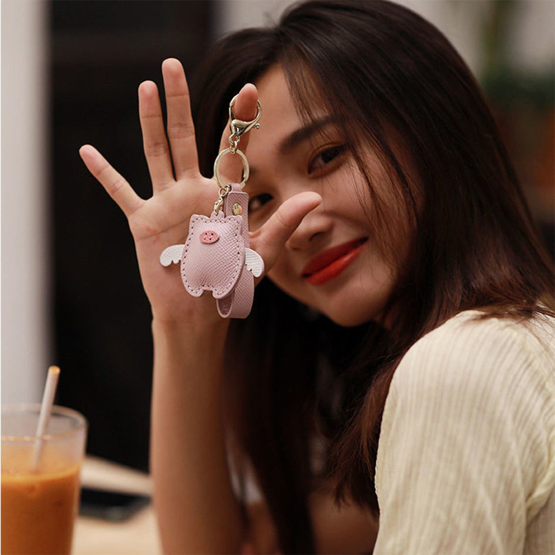 CUCUBIRD Top Grain Leather Flying Pig Keychain DIY Kit ?