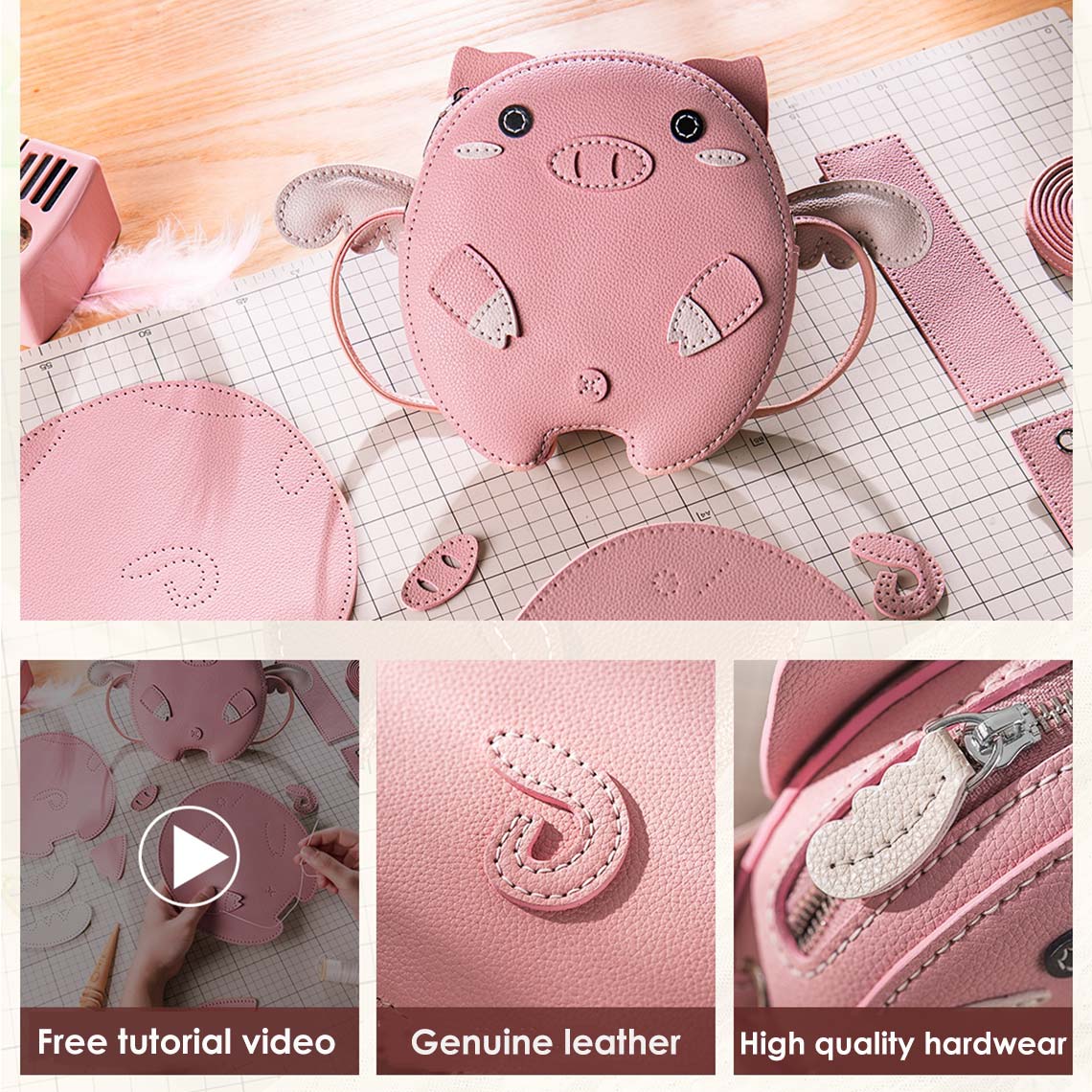 CUCUBIRD Leather Crossing Flying Pig Bag DIY Kit ?