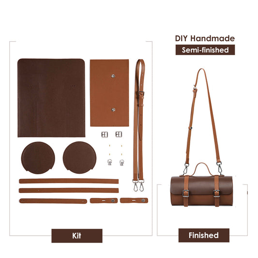 Leather Cylinder Satchel Top Handle Bag DIY Kit