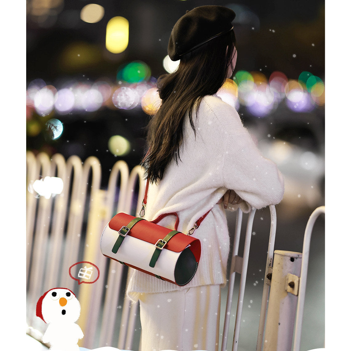 CUCUBIRD Leather Cylinder Satchel Top Handle Bag DIY Kit ?