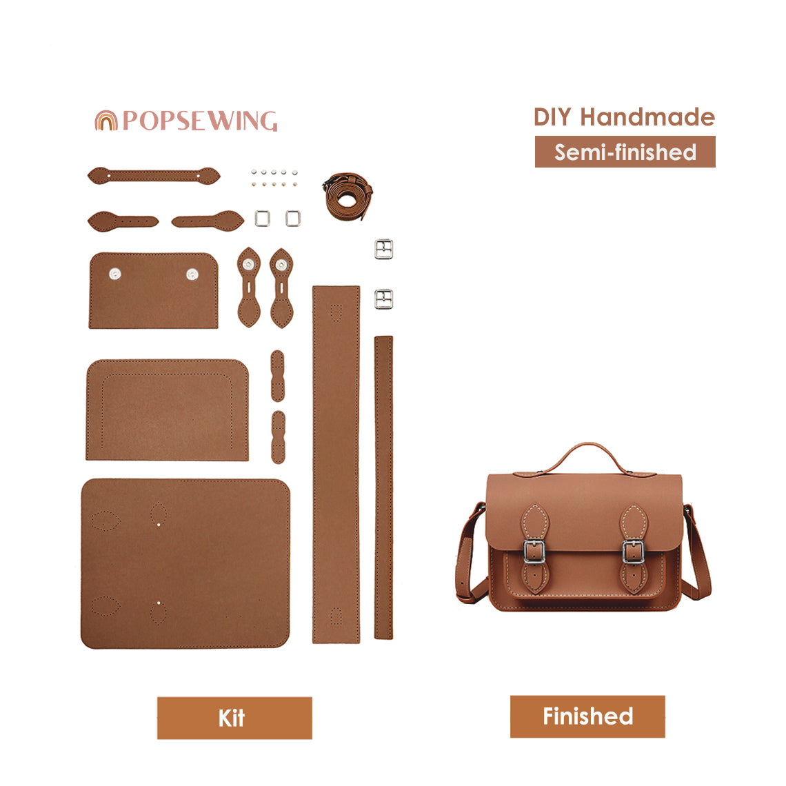 Lady Leather Fashion Crossbody Satchel Bag DIY Kit