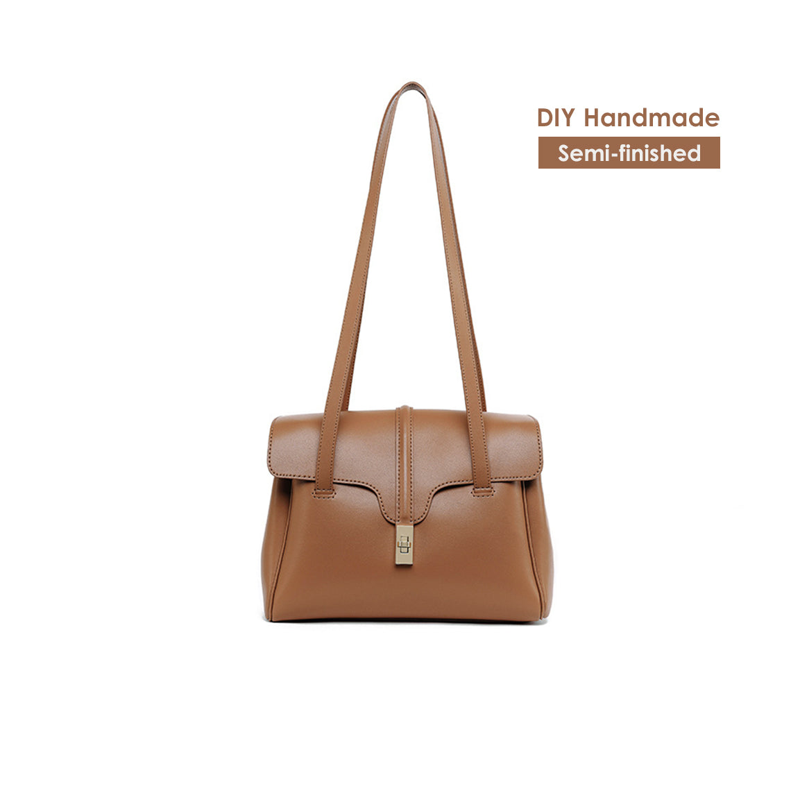 CUCUBIRD Leather Soft Large Tote Bag DIY Kit Brown-Large?