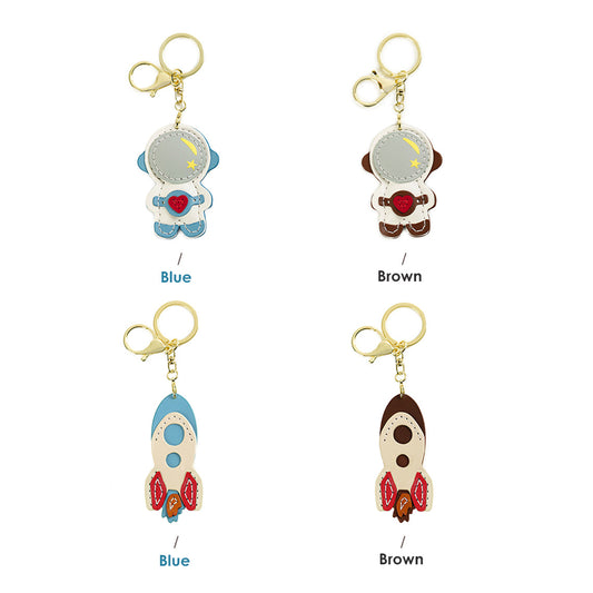 CUCUBIRD Leather Spacemen & Spaceship Keychain DIY Kit