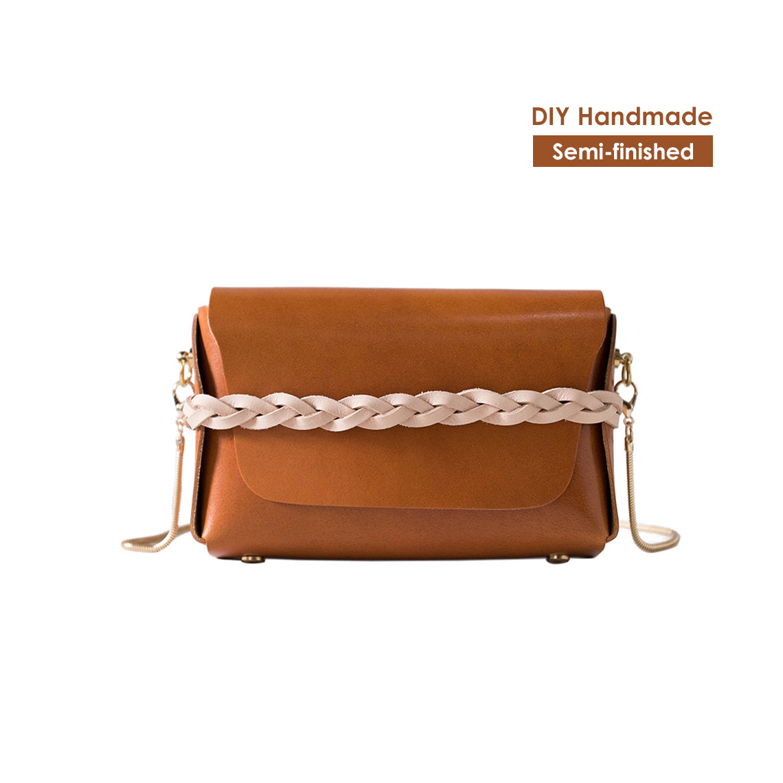 CUCUBIRD Full Grain Leather No Sewing Crossbody Bag DIY Kit Brown?