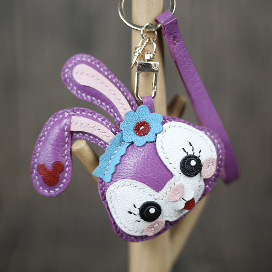CUCUBIRD Leather Lavender Bunny Keychain DIY Kit ?