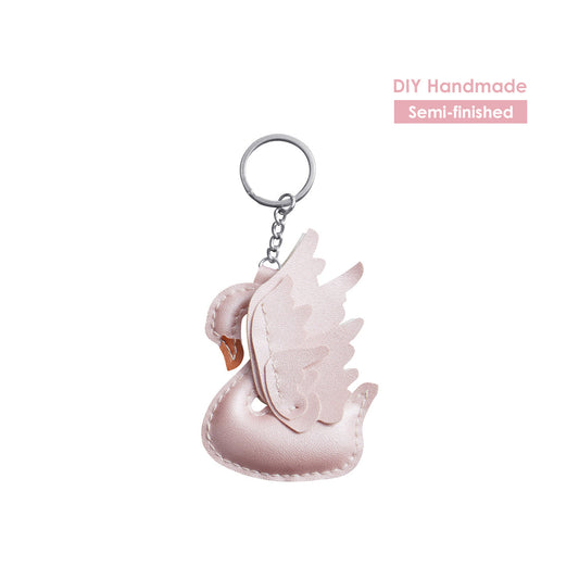 CUCUBIRD Leather Swan Bag Charm DIY Kit PU-Leather-Pink?
