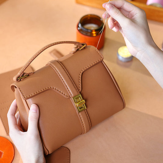 CUCUBIRD Leather Top Handle Mini Tote Bag DIY Kit ?