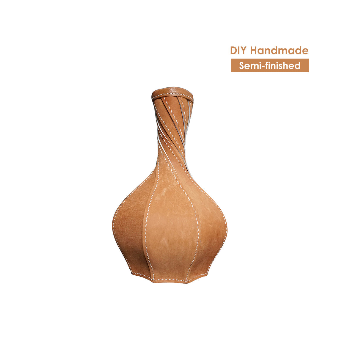 CUCUBIRD Homedecor Leather Vase DIY Kit Light-Brown-Nubuck?