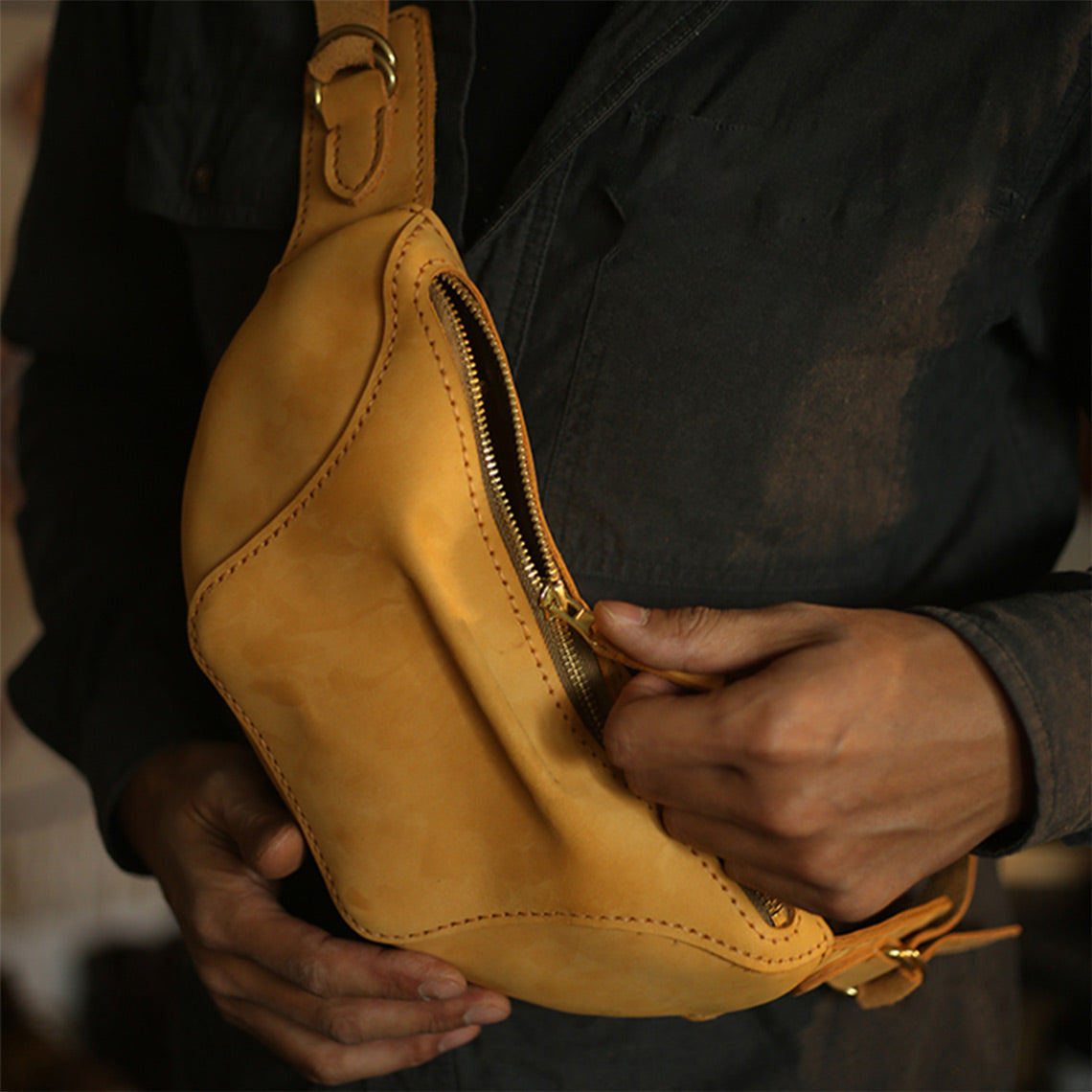 CUCUBIRD Nubuck Leather Fanny Pack Bum Bag DIY Kit ?