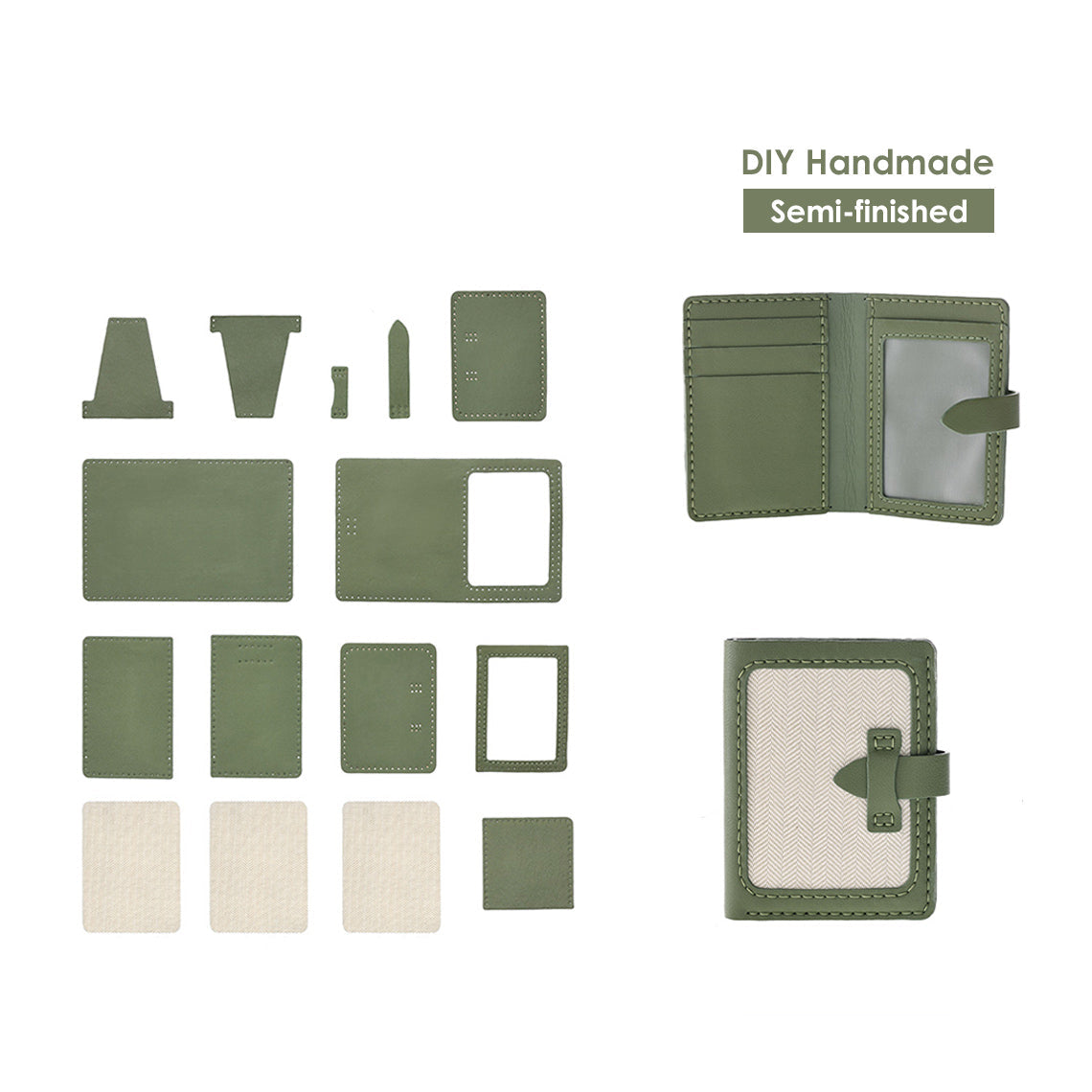 CUCUBIRD Leather Dustbag Recycle Wallet DIY Kit Green?