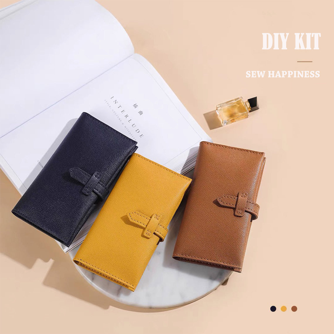CUCUBIRD Leather Slim Strap Bi-fold Bearn Wallet DIY Kit ?
