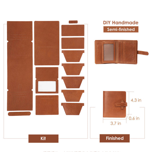 Top Grain Leather Men Wallet With Picture Window DIY Kit