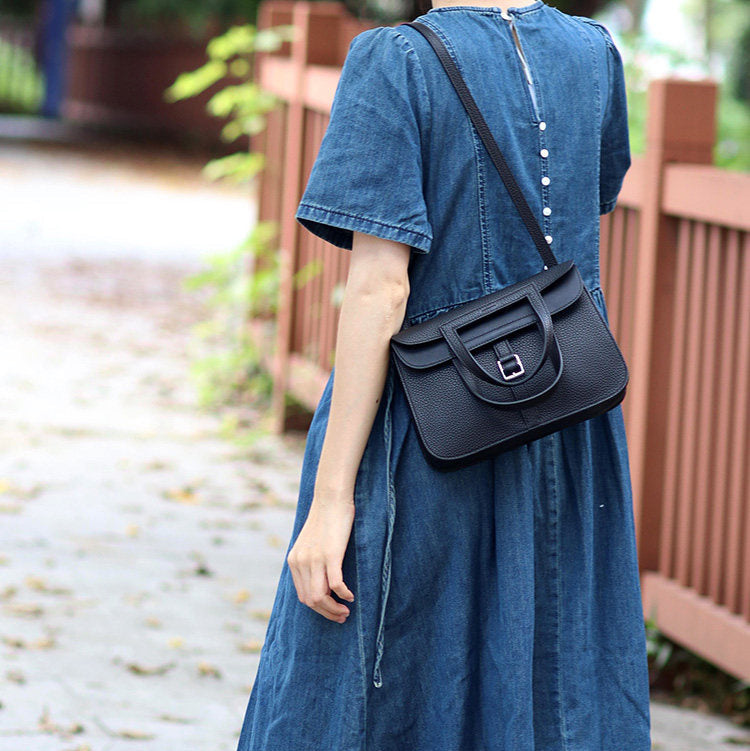 CUCUBIRD Horseshoe Bag DIY Kit Top Grain Leather Crossbody Bag  