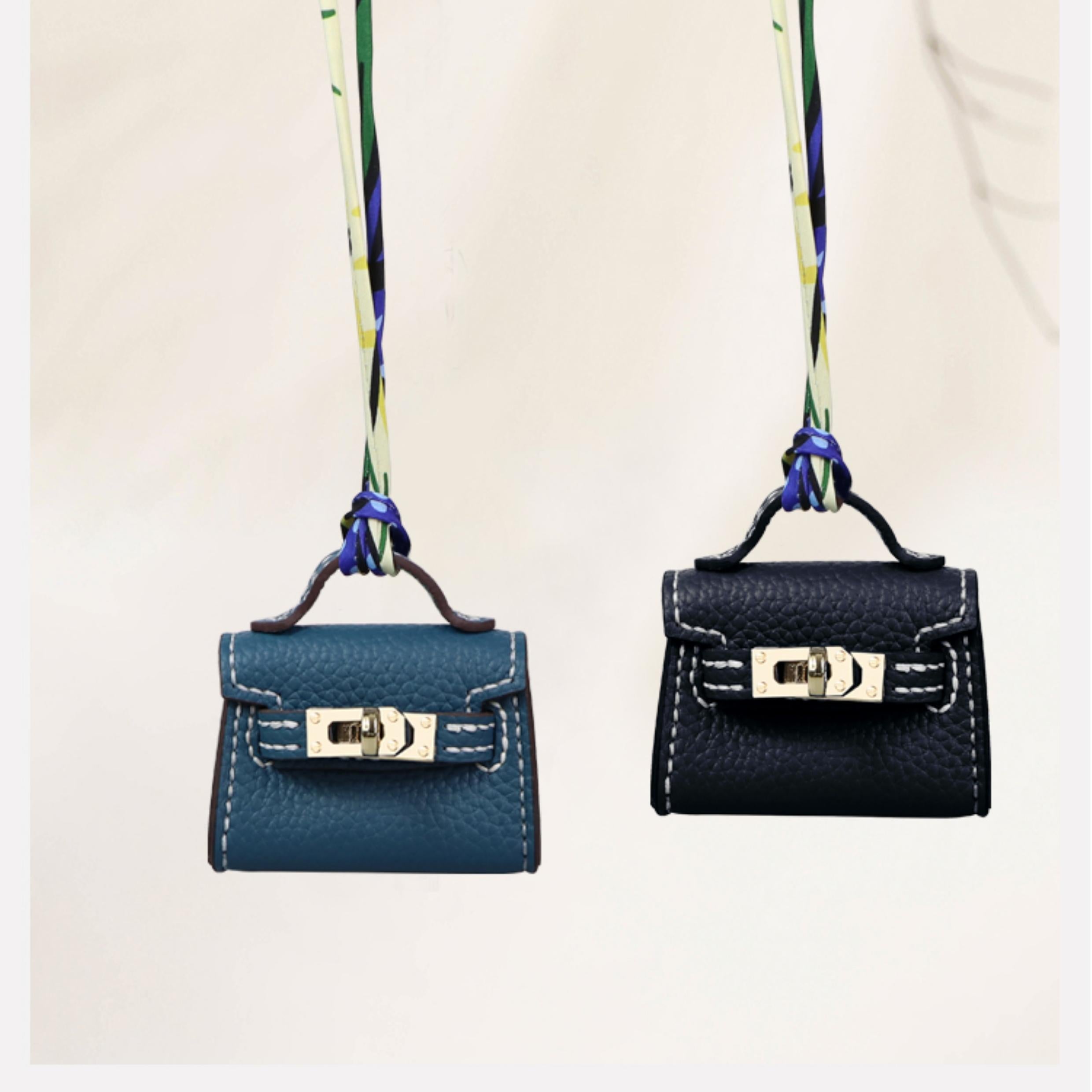 CUCUBIRD Top Grain Leather Mini Kylie Bag Charm DIY Kit Black 