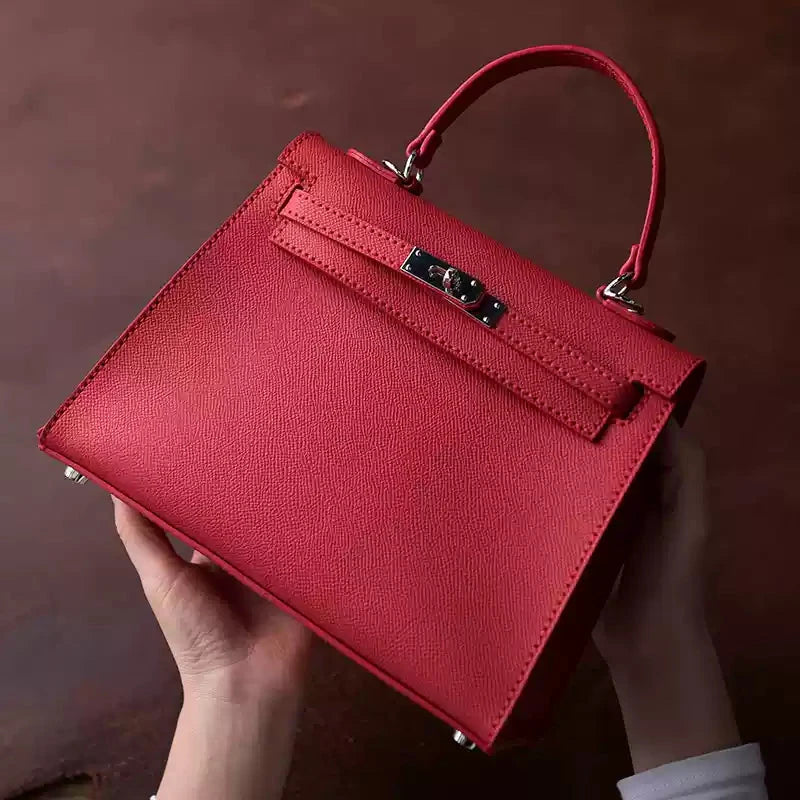 CUCUBIRD Top Grain Leather Inspired Sellier Kylie Bag DIY Kit Red 