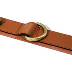 CUCUBIRD Genuine Leather Supple Dog Collar with Airtag Case - Brown  