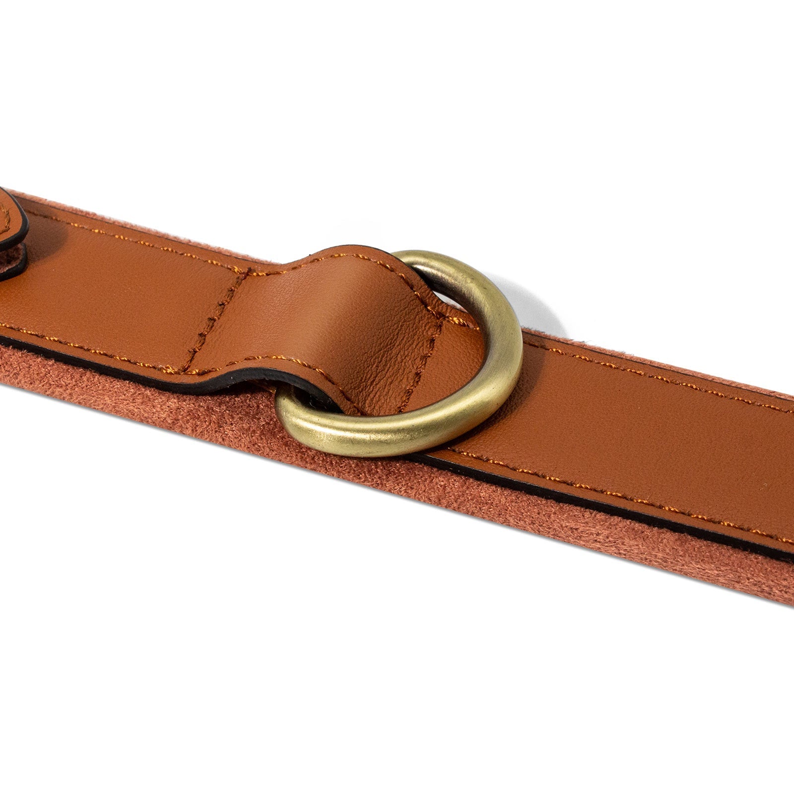 CUCUBIRD Genuine Leather Supple Dog Collar with Airtag Case - Brown  