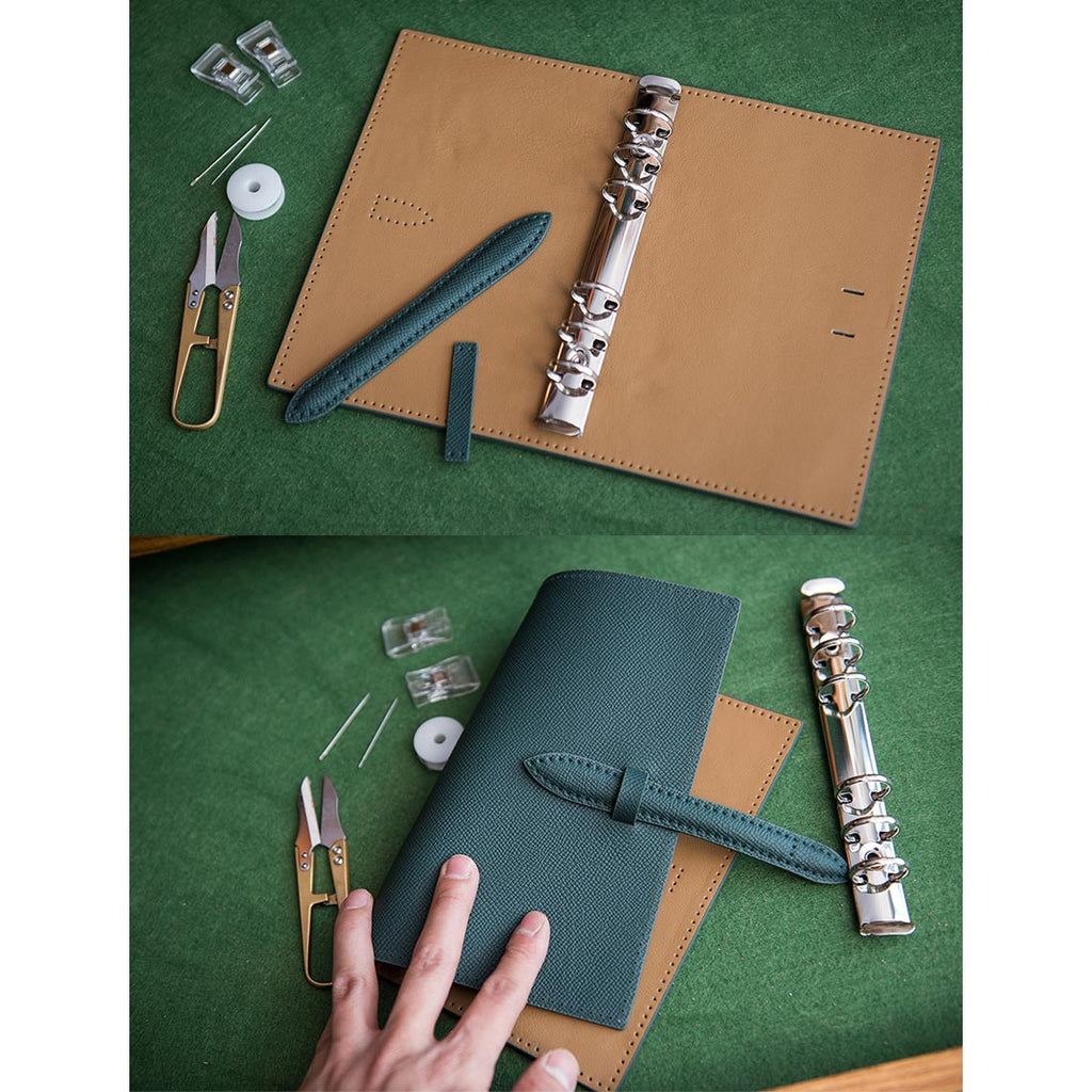 CUCUBIRD POPSEWING® Full Grain Leather Strap A6 Notebook Cover DIY Kit  